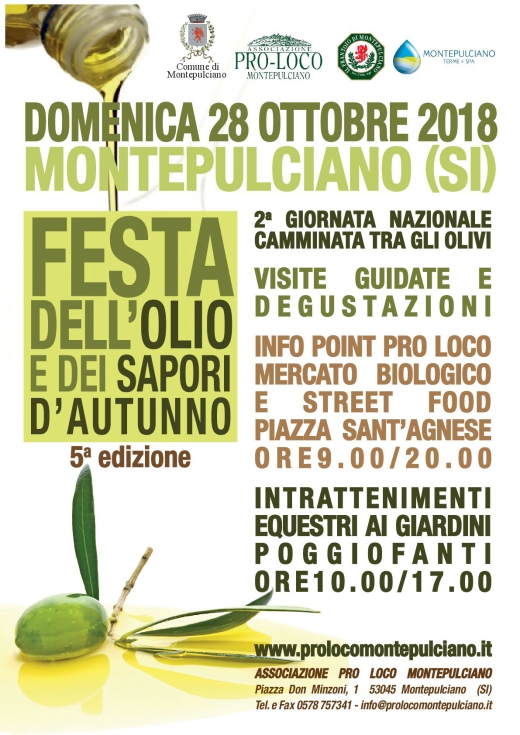 5° Festa dell&#039;Olio e dei Sapori d&#039;Autunno - Domenica 28 Ottobre 2018