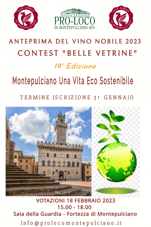 Contest &quot;Belle vetrine 2023&quot; - Anteprima del Vino Nobile di Montepulciano