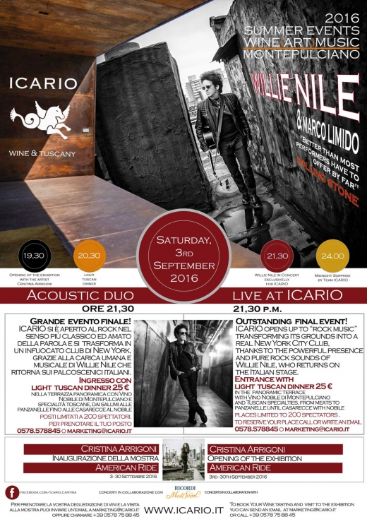 Icario Music Festival - Sabato 3 settembre 2016 - Willie Nile e Marco Limido