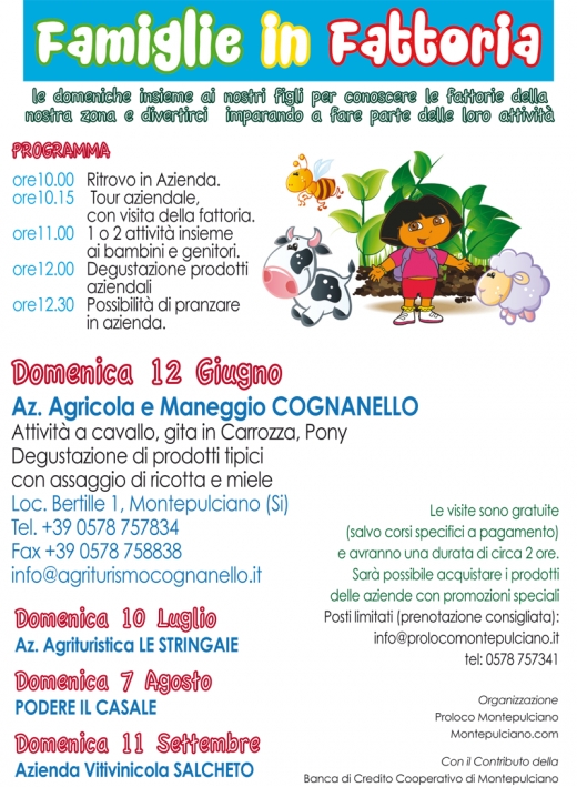 FAMIGLIE IN FATTORIA 2016 - Domenica 12 Giugno - Agriturismo Cognanello (Montepulciano)